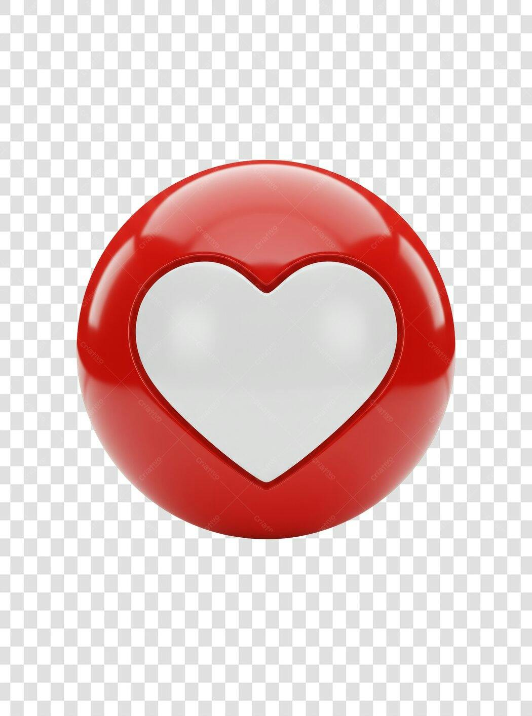 Botão Curtida Vermelha PNG com fundo transparente