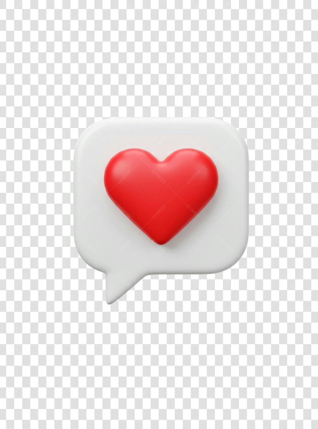 Icone de coração em balão de conversa PNG com fundo transparente