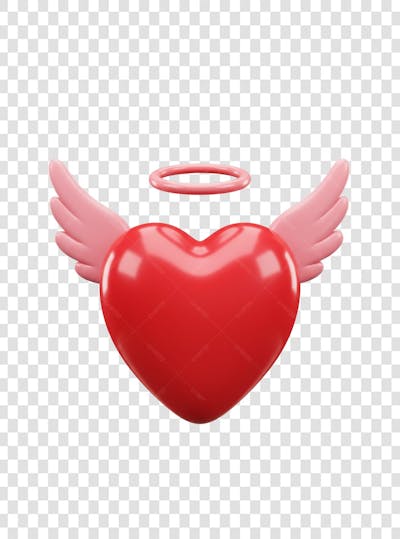 CORAÇÃO ÍCONE ELEMENTO 3D EM PNG COMPOSIÇÃO SOCIAL MEDIA (226)