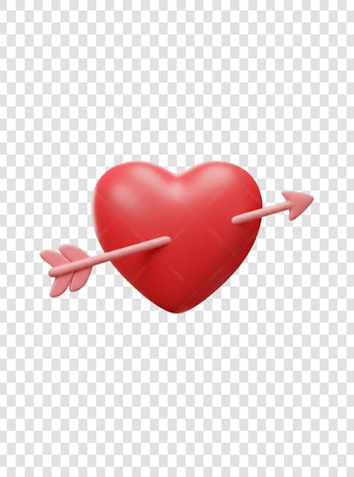 CORAÇÃO ÍCONE ELEMENTO 3D EM PNG COMPOSIÇÃO SOCIAL MEDIA (190)