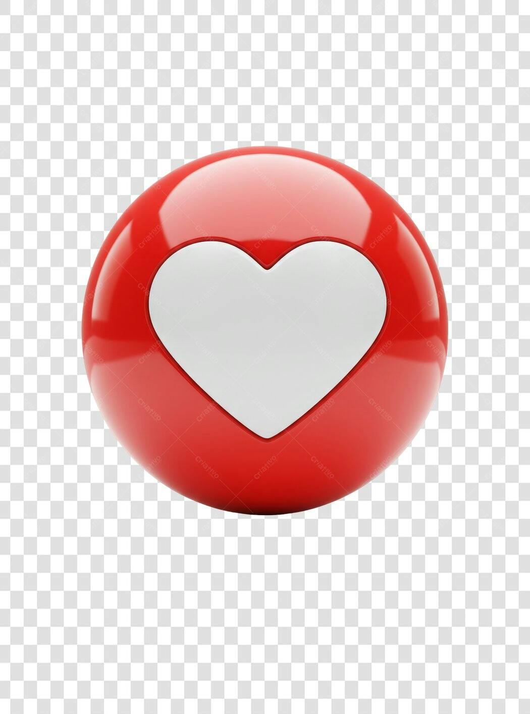 Ícone Coração Vermelho PNG com fundo transparente