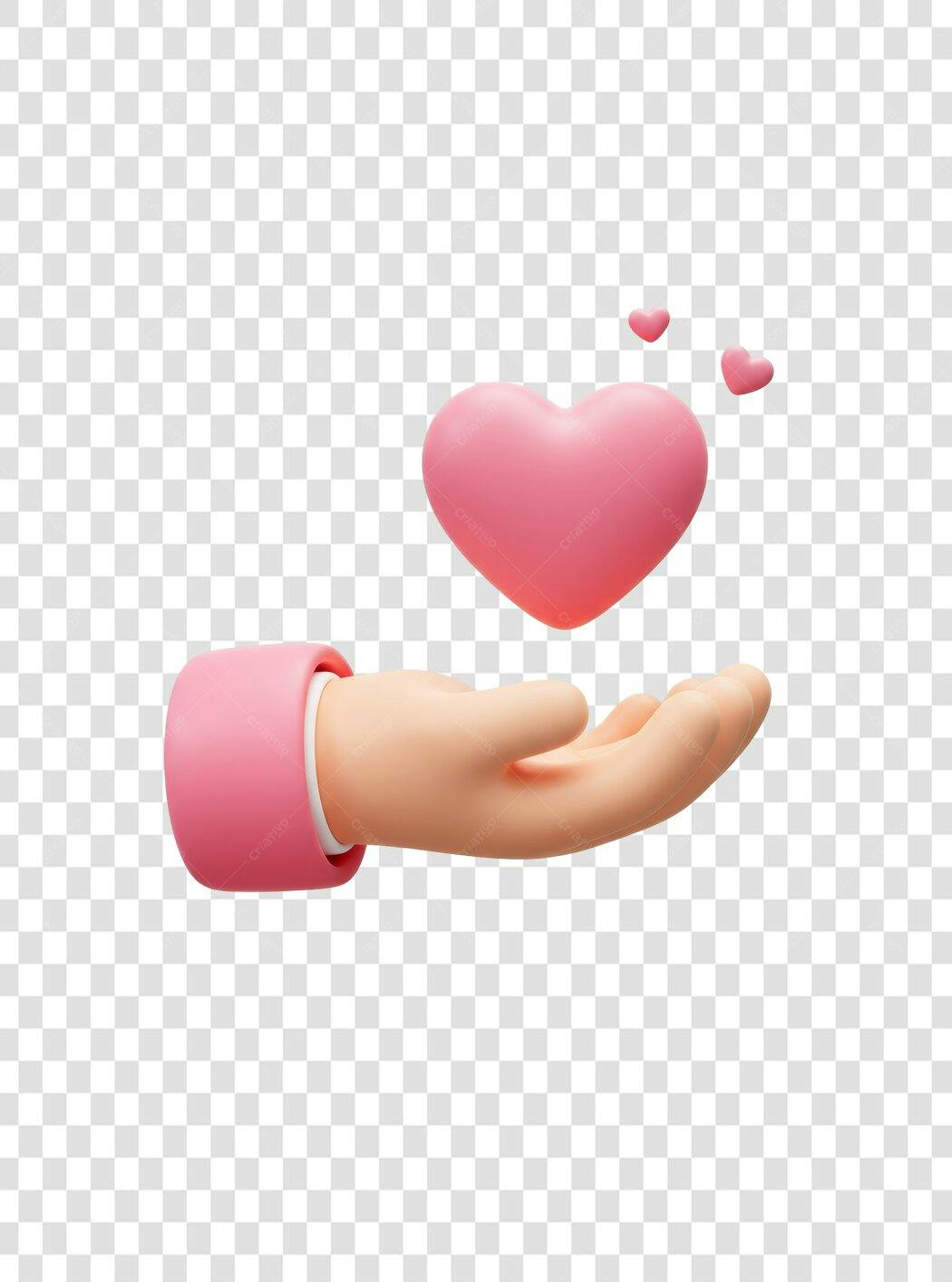 PNG Ilustração mão oferecendo coração rosa