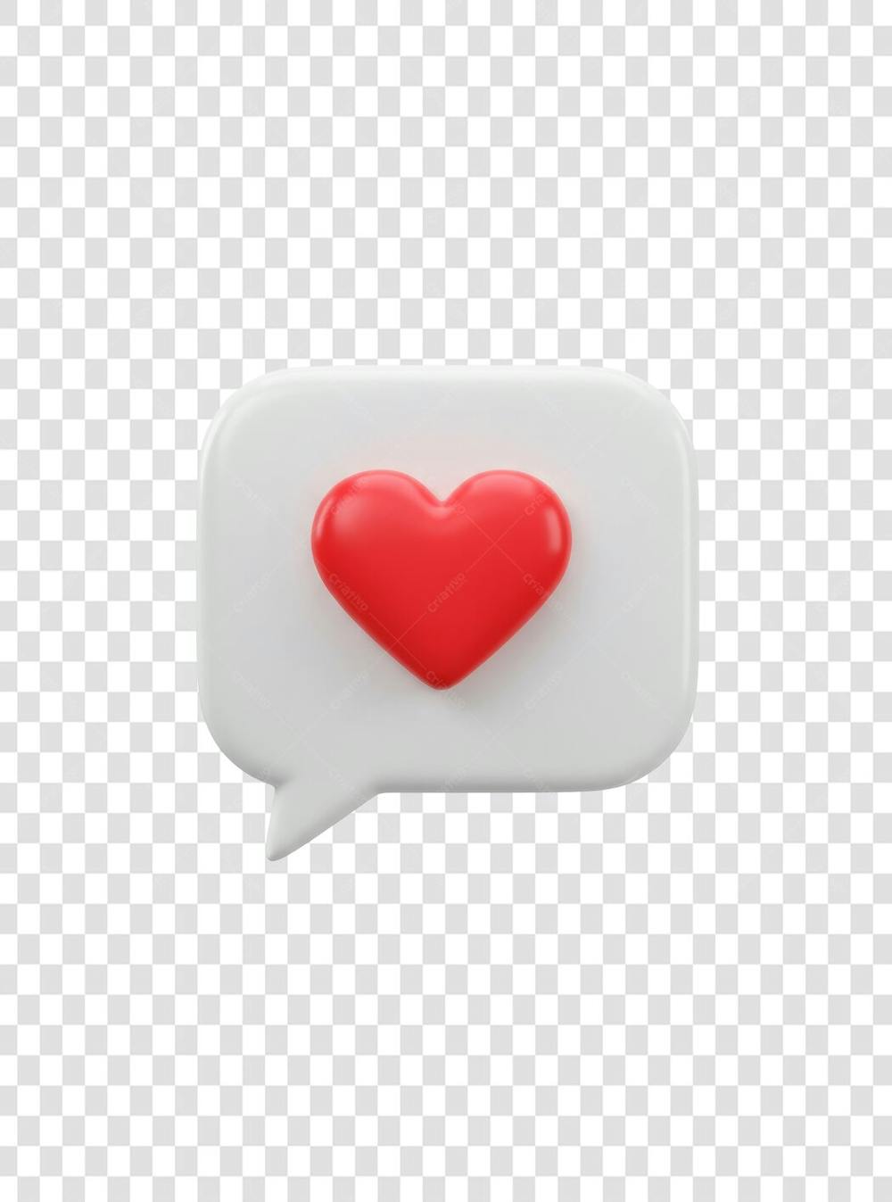 CORAÇÃO ÍCONE ELEMENTO 3D EM PNG COMPOSIÇÃO SOCIAL MEDIA (167)