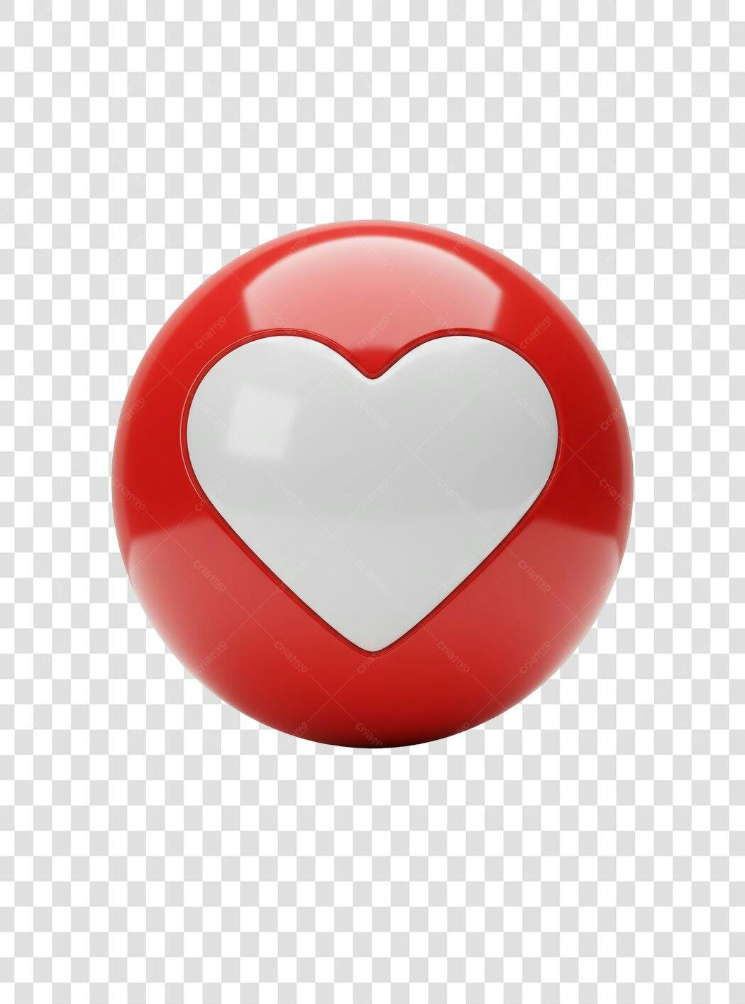 Ícone Coração Vermelho PNG com fundo transparente
