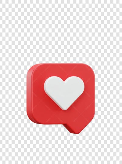 CORAÇÃO ÍCONE ELEMENTO 3D EM PNG COMPOSIÇÃO SOCIAL MEDIA (101)