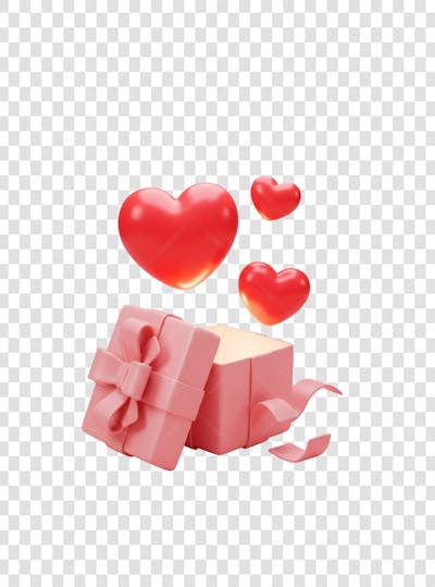 CORAÇÃO ÍCONE ELEMENTO 3D EM PNG COMPOSIÇÃO SOCIAL MEDIA (250)