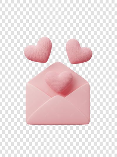 CORAÇÃO ÍCONE ELEMENTO 3D EM PNG COMPOSIÇÃO SOCIAL MEDIA (243)