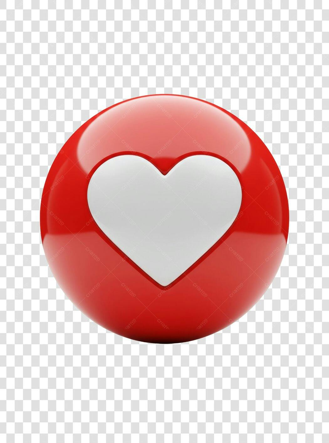 Ícone Coração Vermelho PNG com fundo transparente