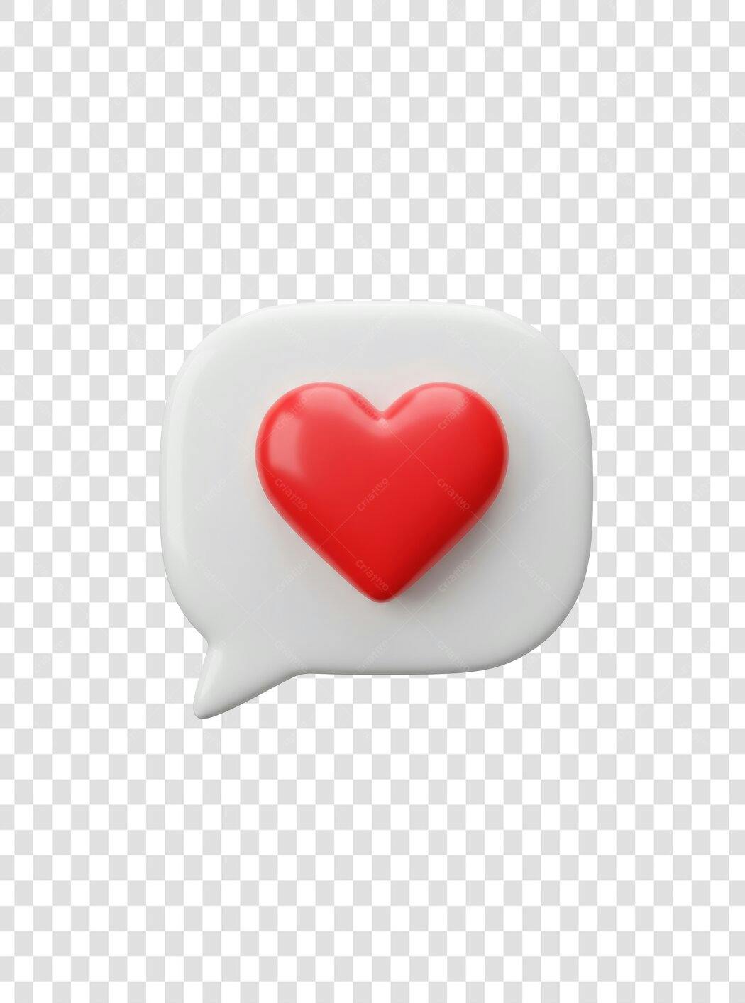 Icone de coração em balão PNG com fundo transparente