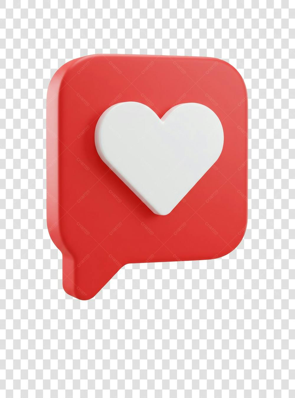 CORAÇÃO ÍCONE ELEMENTO 3D EM PNG COMPOSIÇÃO SOCIAL MEDIA (157)