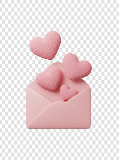 CORAÇÃO ÍCONE ELEMENTO 3D EM PNG COMPOSIÇÃO SOCIAL MEDIA (205)