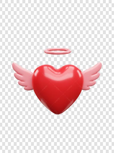 CORAÇÃO ÍCONE ELEMENTO 3D EM PNG COMPOSIÇÃO SOCIAL MEDIA (189)