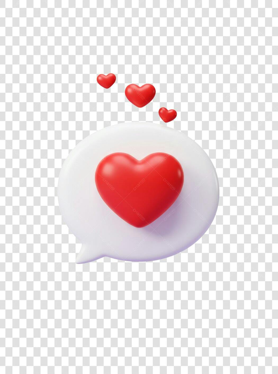 Ícone de coração balão PNG com fundo transparente