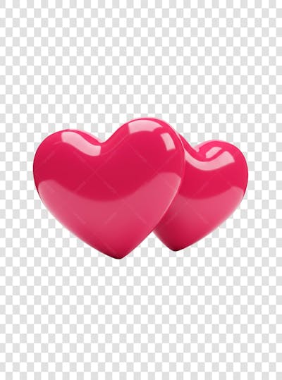 CORAÇÃO ÍCONE ELEMENTO 3D EM PNG COMPOSIÇÃO SOCIAL MEDIA (245)