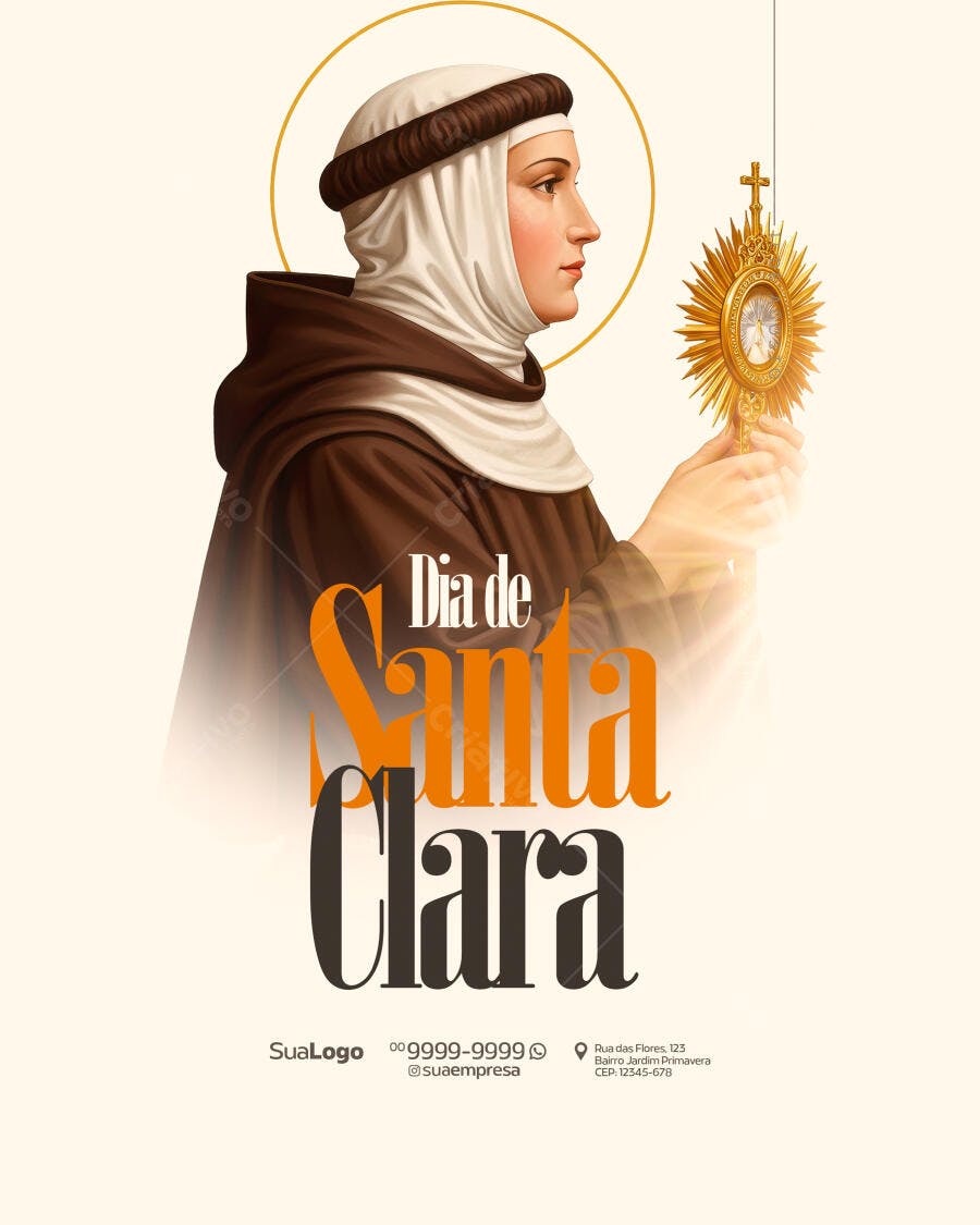 Flyer Dia de Santa Clara PSD Editável