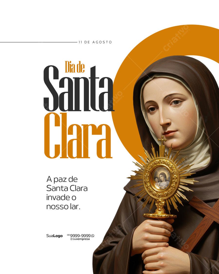 Postagem Dia de Santa Clara PSD Editável
