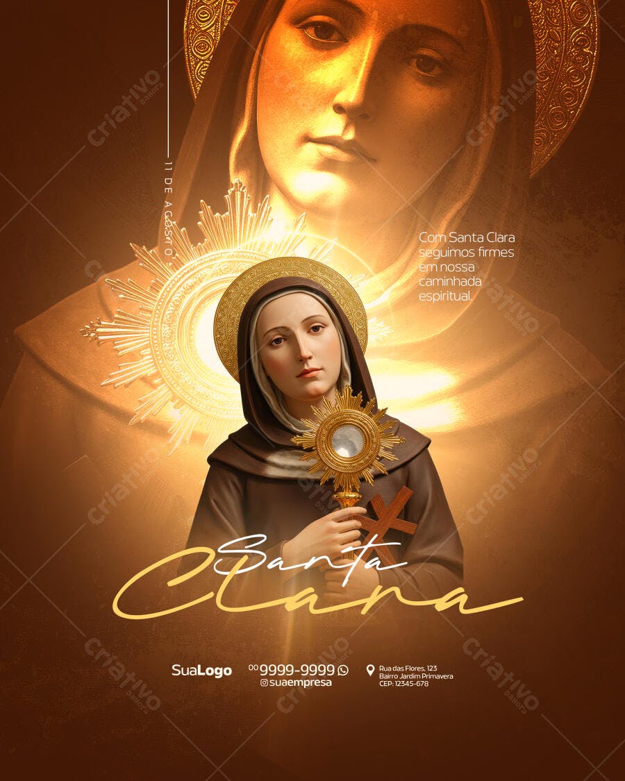 Flyer Dia de Santa Clara PSD Editável