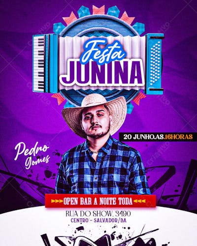FLYER DE FESTA JUNINA HEROI DIGITAL