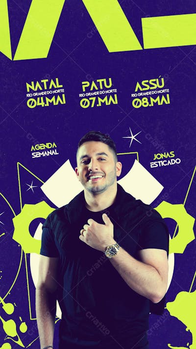 FLYER AGENDA SEMANAL JONAS ESTICADO STORY PSD EDITAVEL
