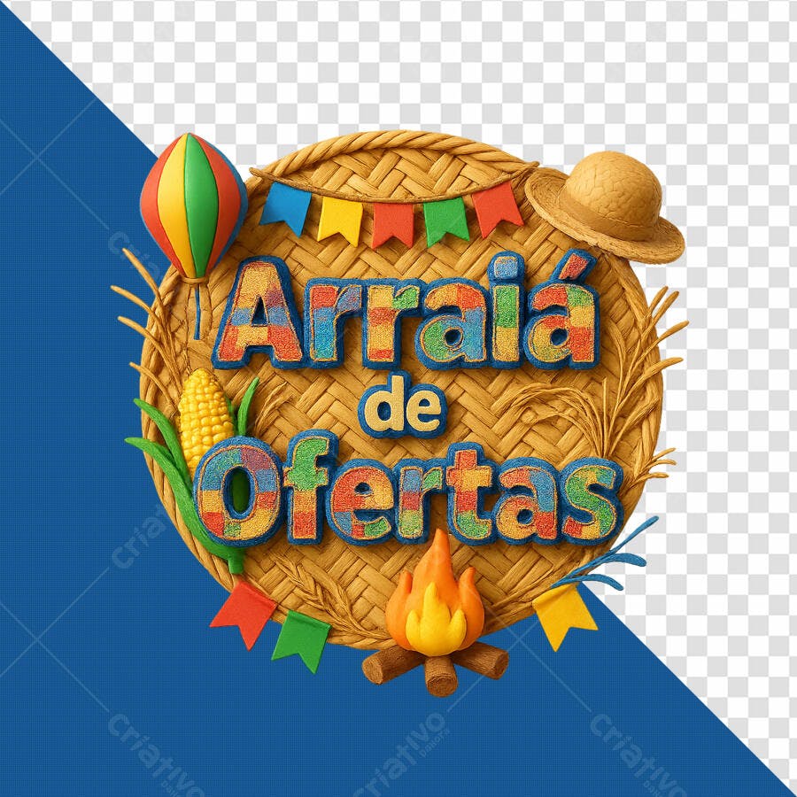 Banner Festa Junina Arraial de Ofertas PSD Editável
