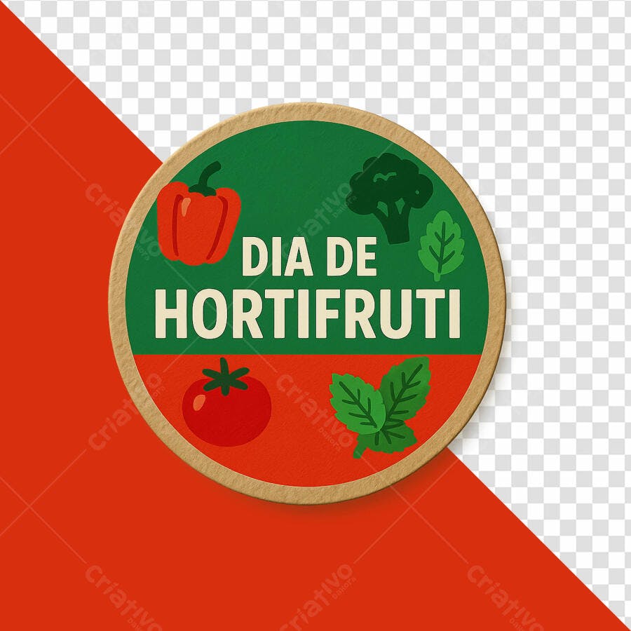 Badge Dia de Hortifruti PSD Editável
