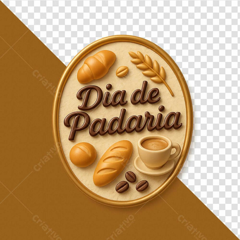 Selo dia de padaria especial png