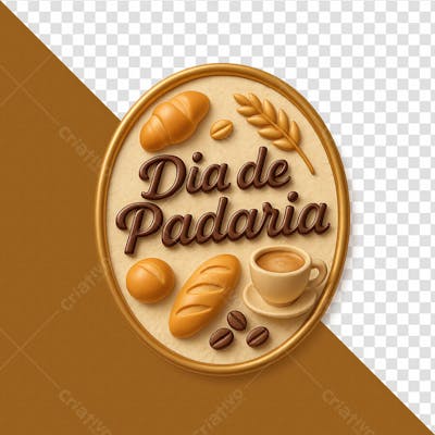 Selo dia de padaria especial png