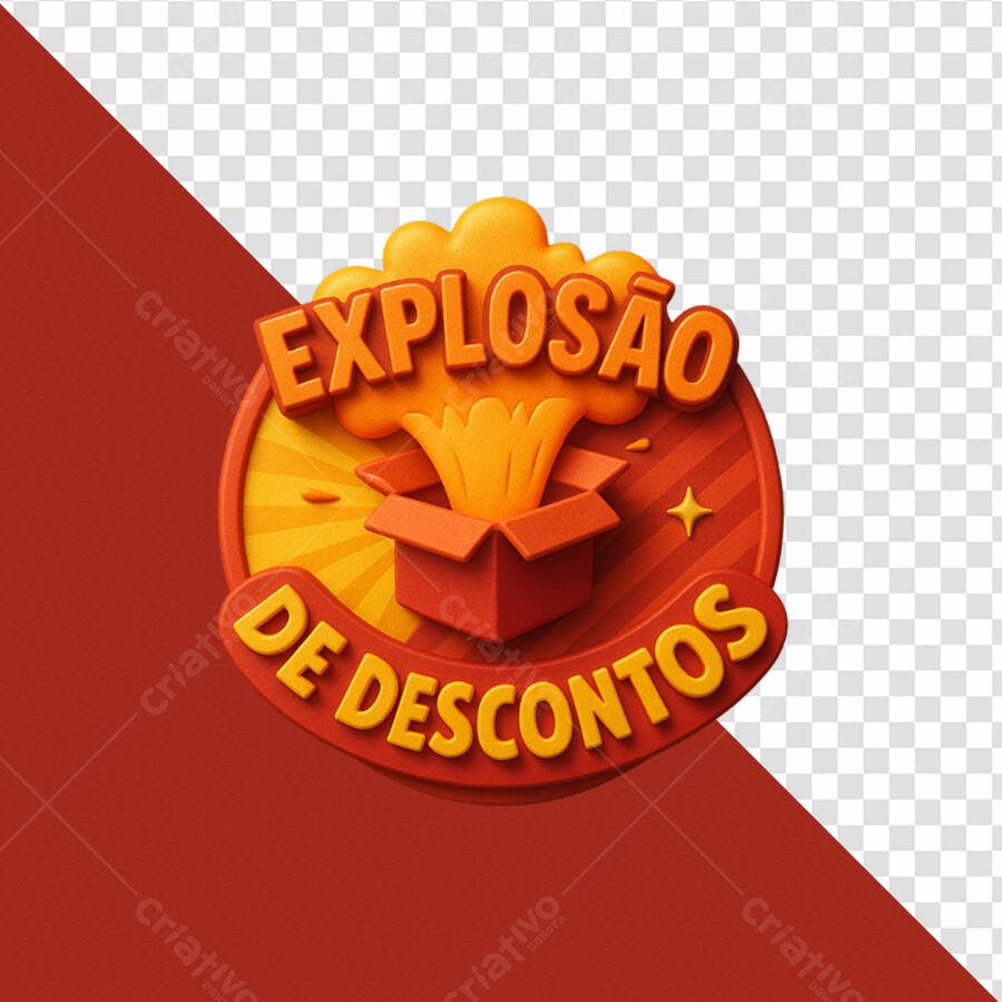Badge Explosão de Descontos PSD Editável