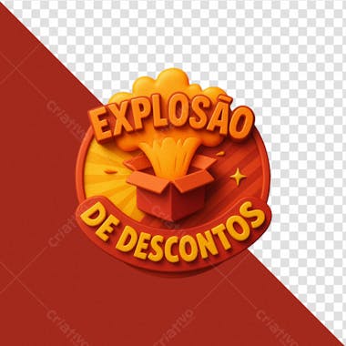 Selo explosão de descontos png