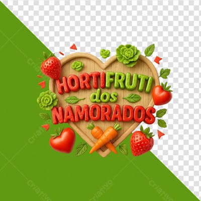 Selo horti dos namorados coração