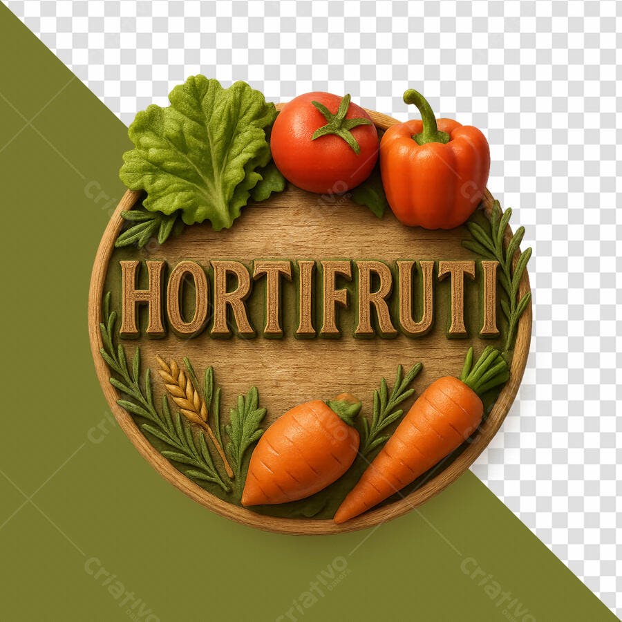 Placa de Hortifruti PSD Editável