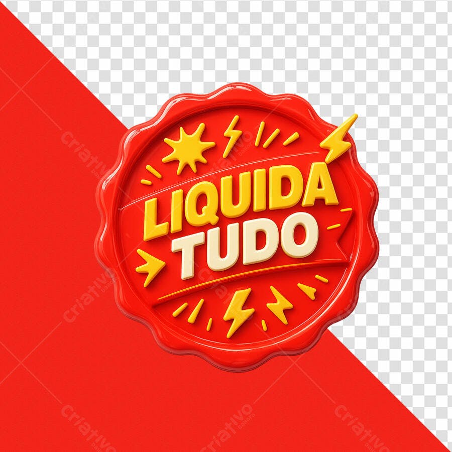 Selo Liquida Tudo PSD Editável