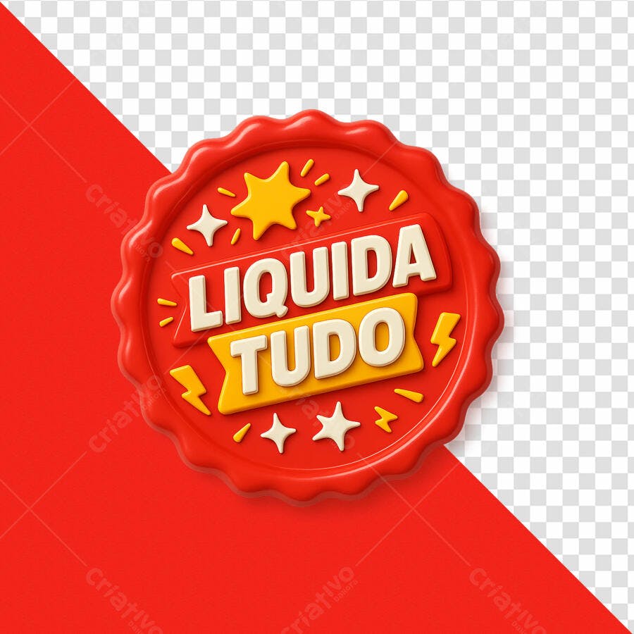 Selo Liquida Tudo PSD Editável