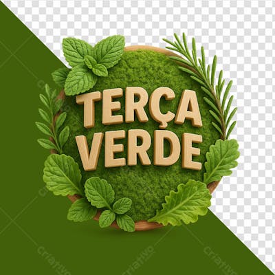 Selo terça verde folhas