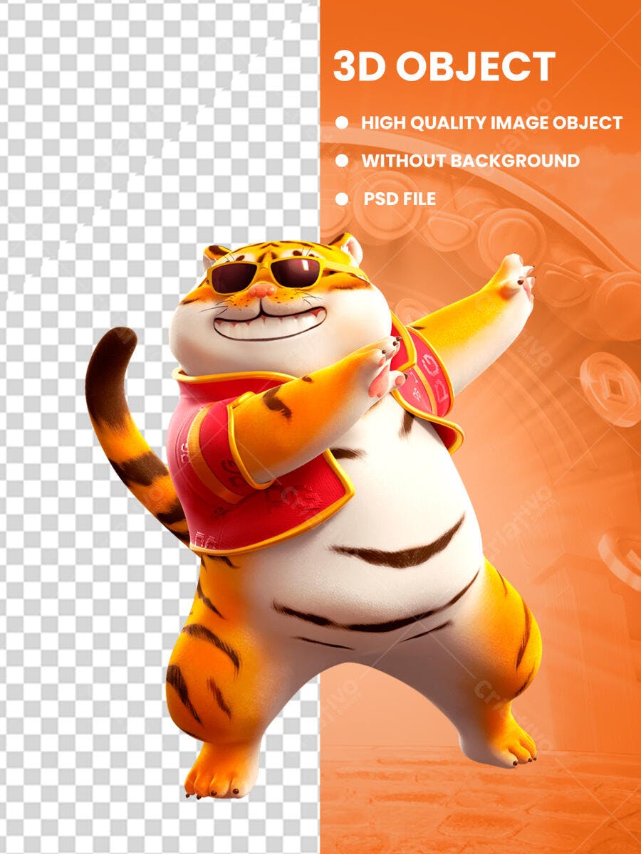 Tigre Estilizado Ano Novo Chinês PSD Editável