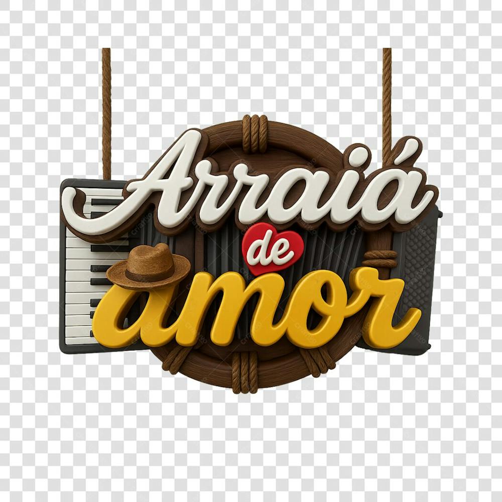 selo 3d arraial de amor