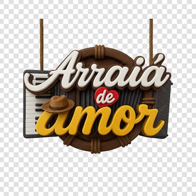 selo 3d arraial de amor