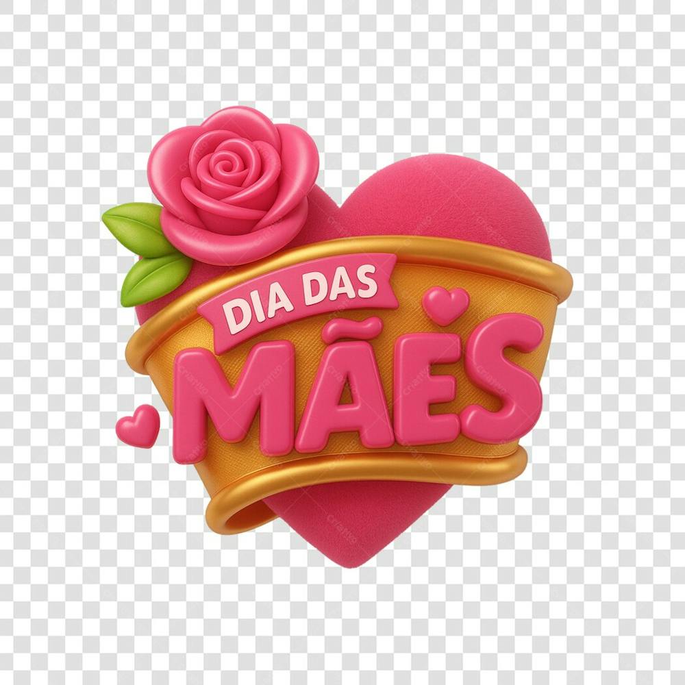 selo 3d mês das mães e dia das mães