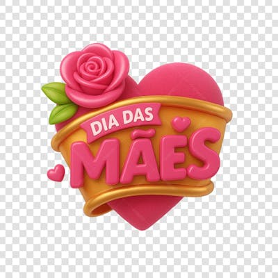 selo 3d mês das mães e dia das mães