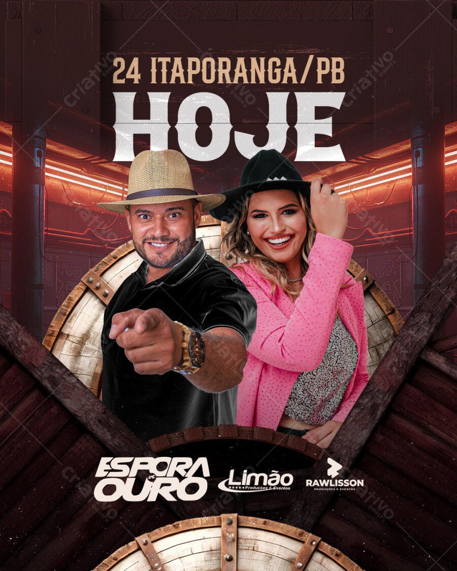 Flyer para Show Sertanejo em Itapóranaga PSD Editável