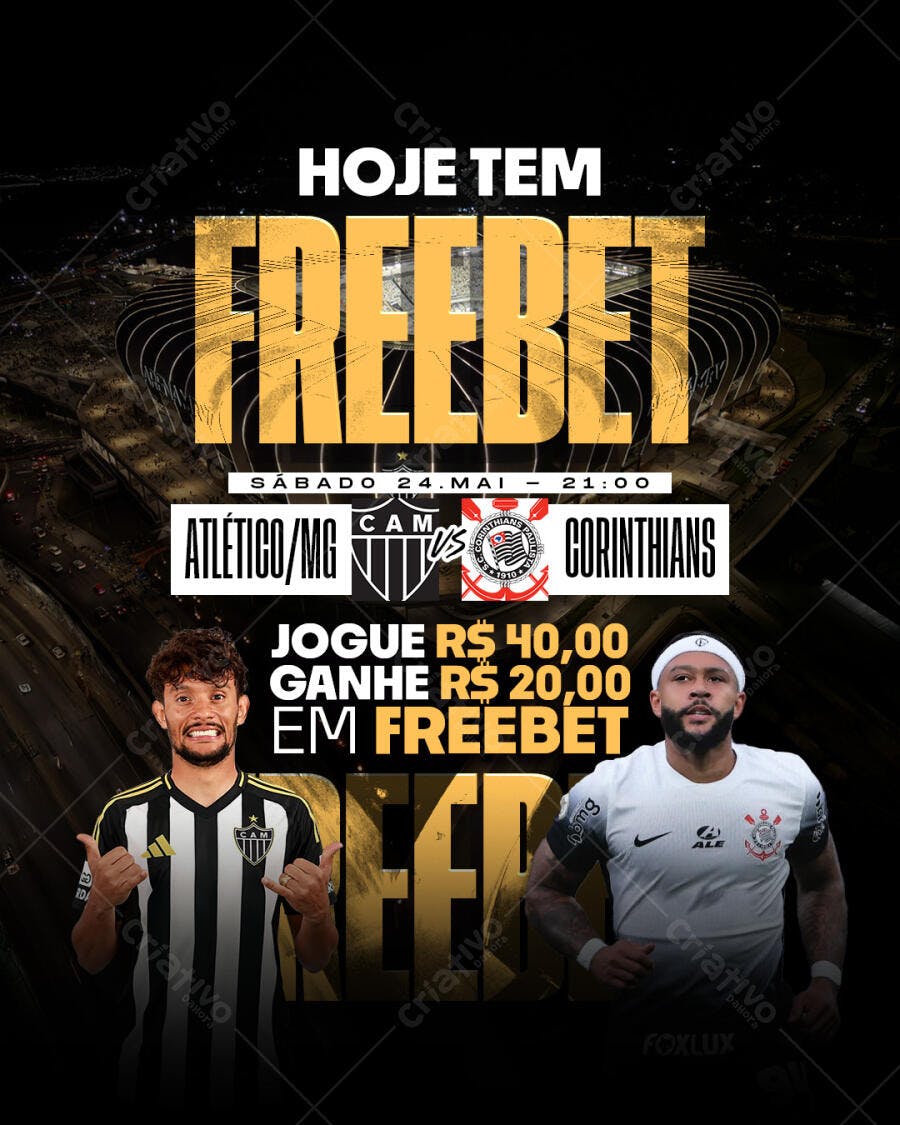 Flyer Atlético x Corinthians PSD Editável