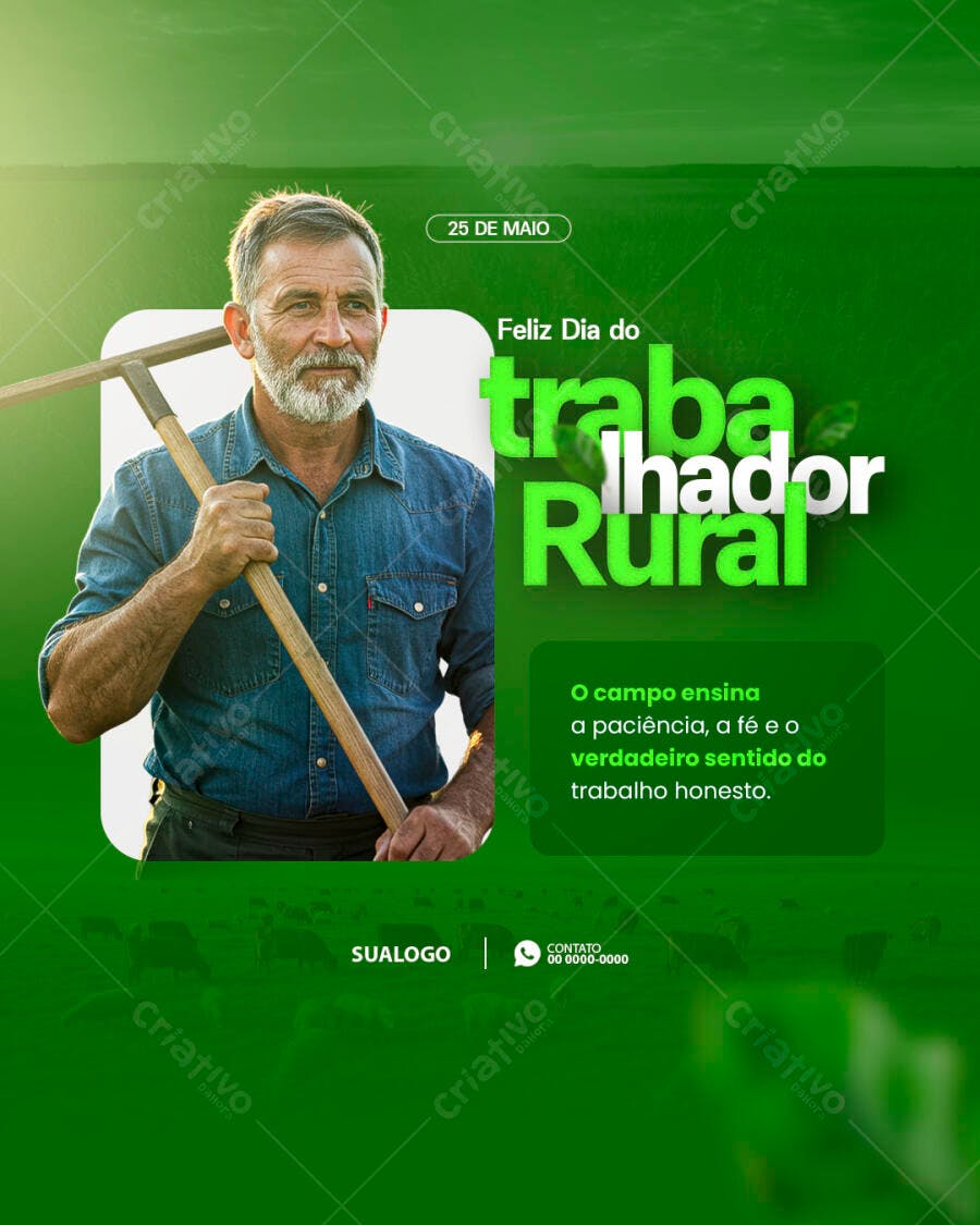 Postagem Dia do Trabalhador Rural PSD Editável