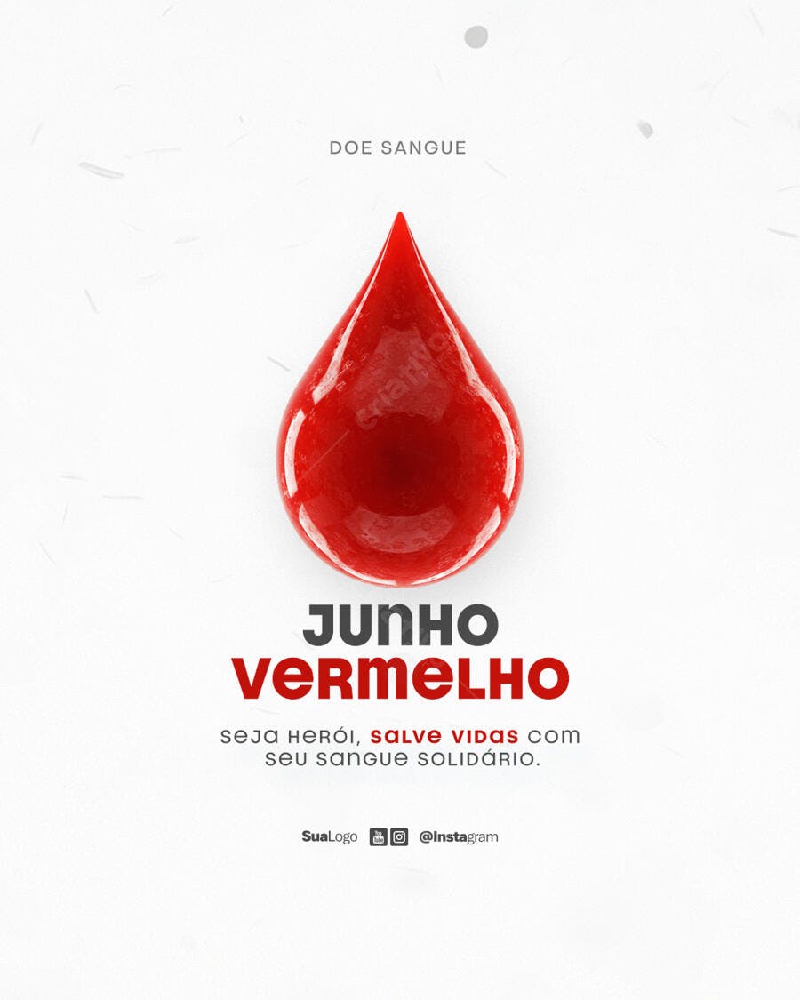 Post para Junho Vermelho PSD Editável