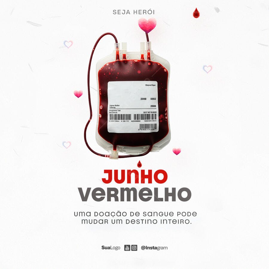 Post Junho Vermelho PSD Editável