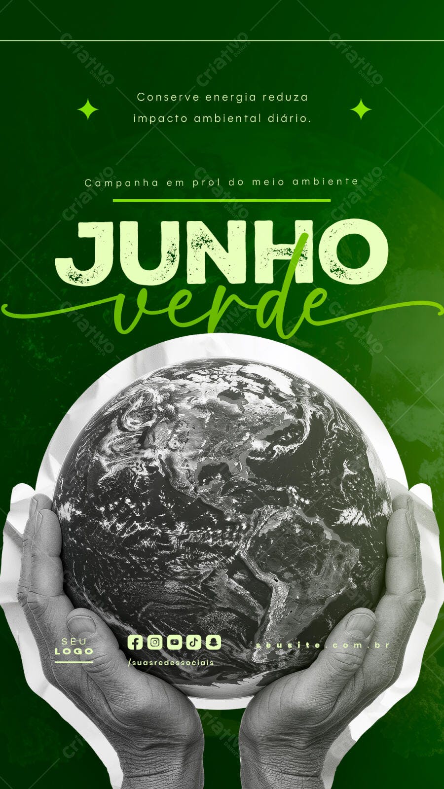 Flyer Junho Verde PSD Editável