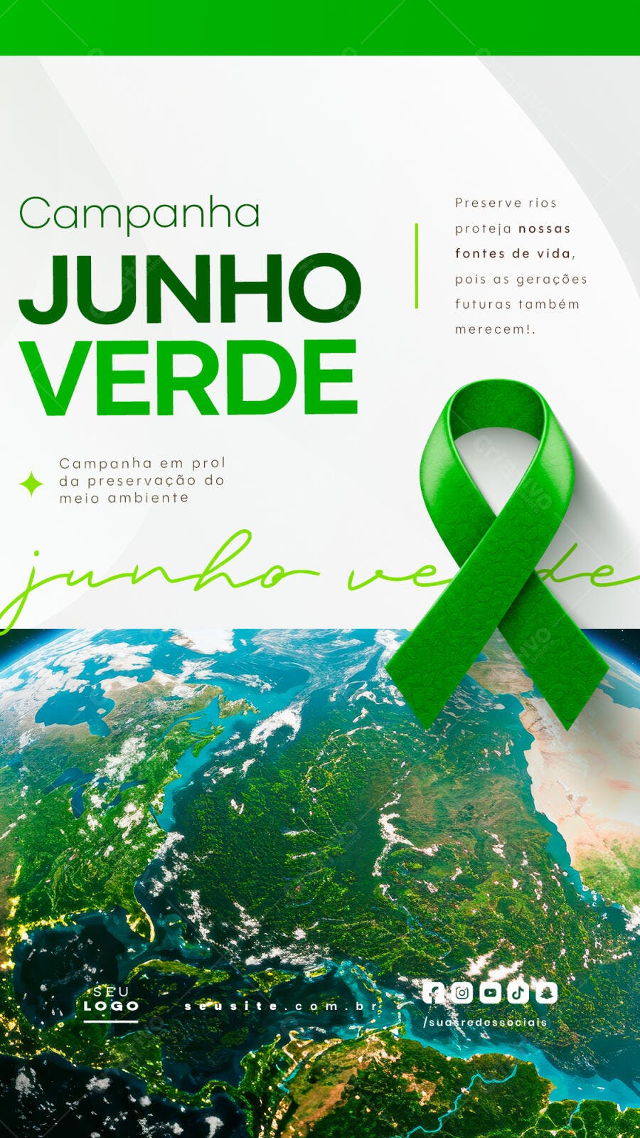 Flyer Junho Verde PSD Editável