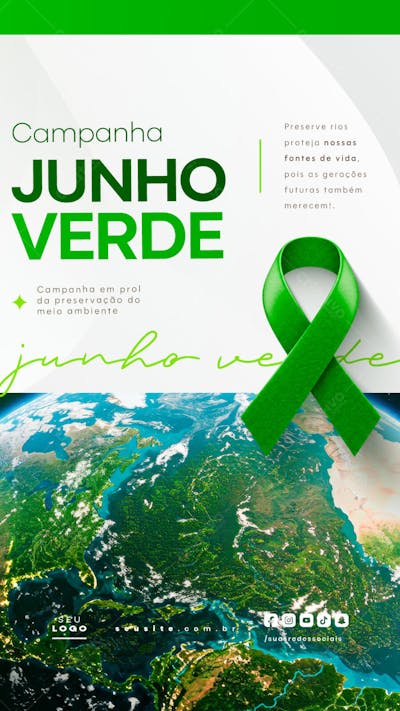 Junho verde campanha de conscientização do meio ambiente social media feed (2)