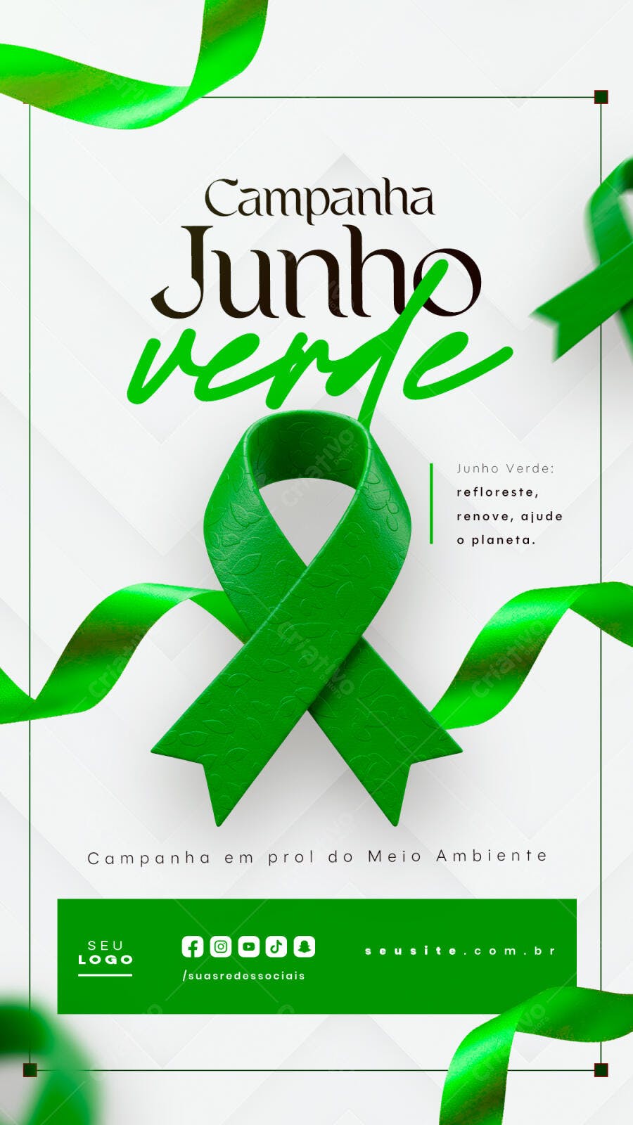 Flyer Junho Verde PSD Editável