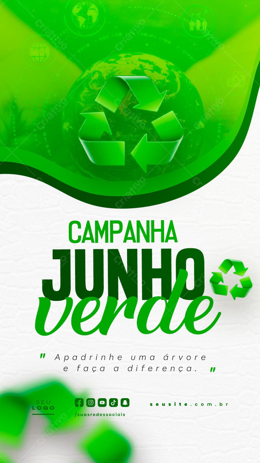 Flyer Junho Verde PSD Editável
