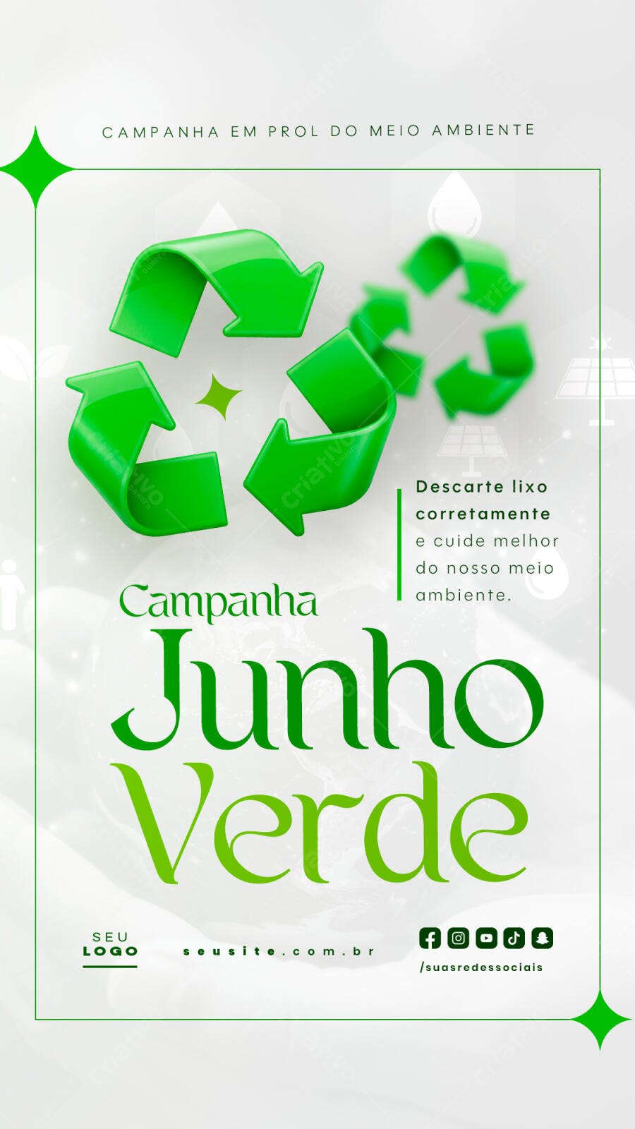 Flyer Junho Verde PSD Editável